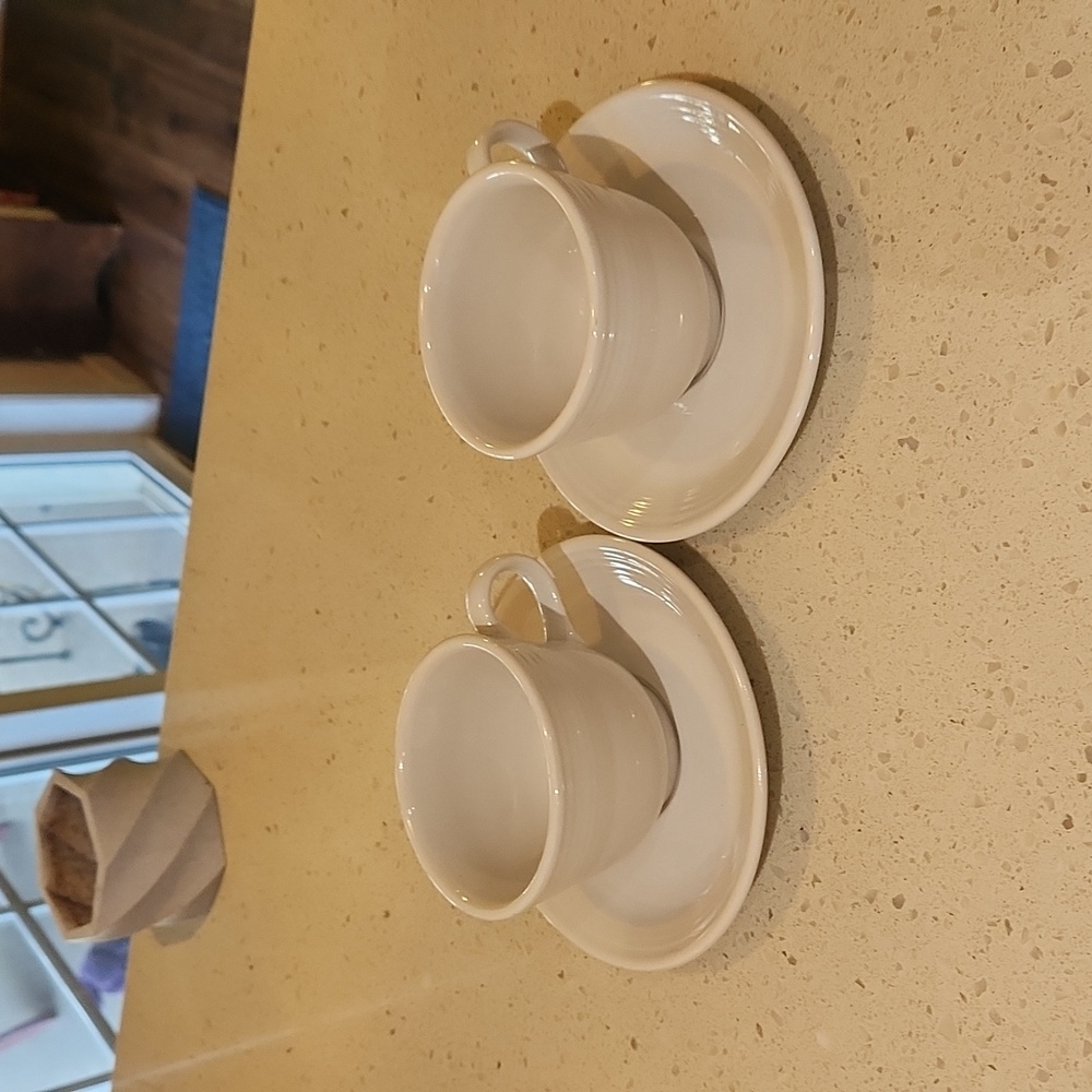Fiestaware 2 teacups and saucers sets